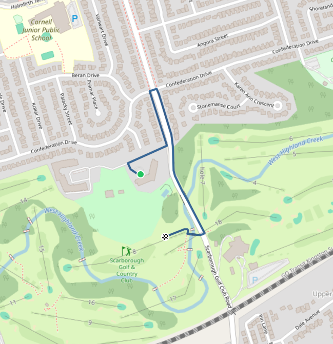 Mapa závodu 5 km - Toronto | Sokolský běh republiky