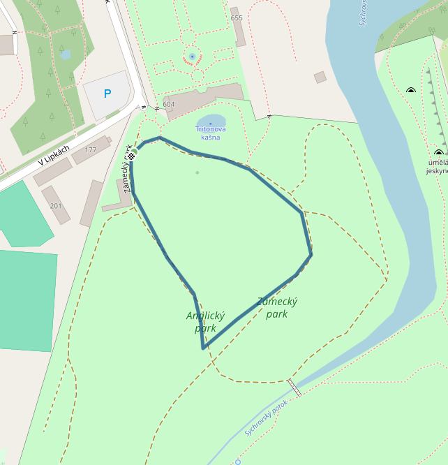 Mapa dětského závodu 4 km - Dobříš | Sokolský běh republiky