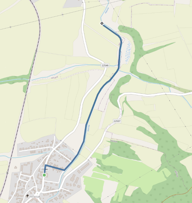 Mapa dětského závodu 1,4 km - Hřivice| Sokolský běh republiky