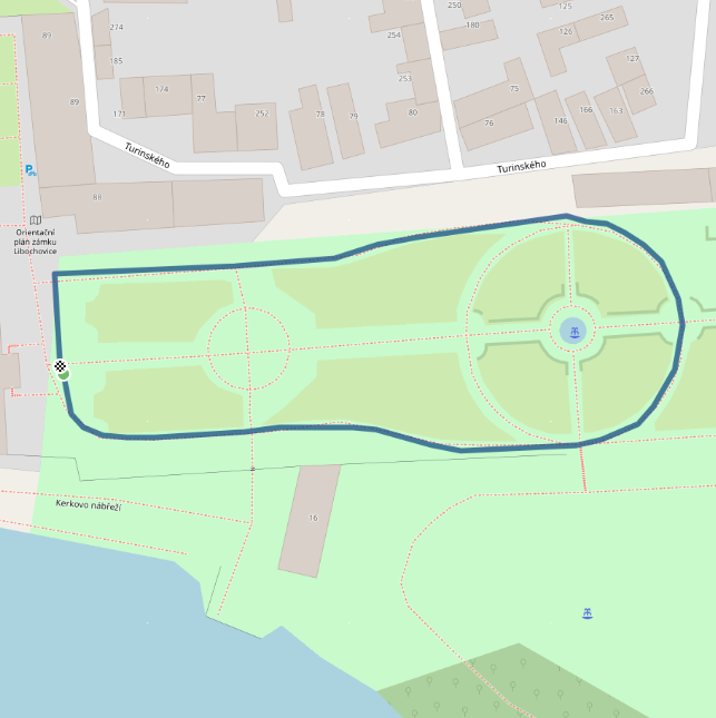 Mapa dětského závodu 400m a 800 m - Libochovice| Sokolský běh republiky