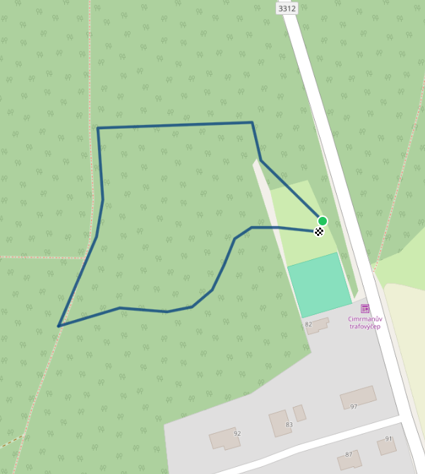 Mapa dětského závodu 500 m - Otradovice | Sokolský běh republiky