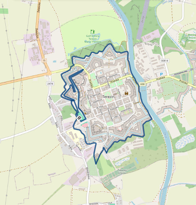 Mapa závodu 6,85 km - Terezín | Sokolský běh republiky